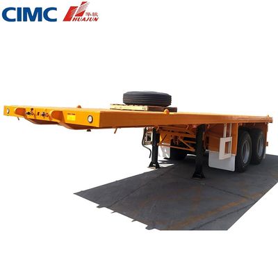 50 톤 트럭 트레일러 3 축 40ft CIMC HUAJUN 평면 반 트레일러
