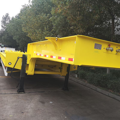 CIMC HUAJUN 3 Axle Low Bed Semi-Bed Trailer 트럭 트레일러 장비 운송 수압 승강기 낮은 소년 트레일러 Fuwa Axle Heavy Duty