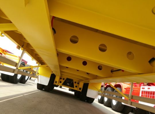CIMC HUAJUN 3 Axle Low Bed Semi-Bed Trailer 트럭 트레일러 장비 운송 수압 승강기 낮은 소년 트레일러 Fuwa Axle Heavy Duty