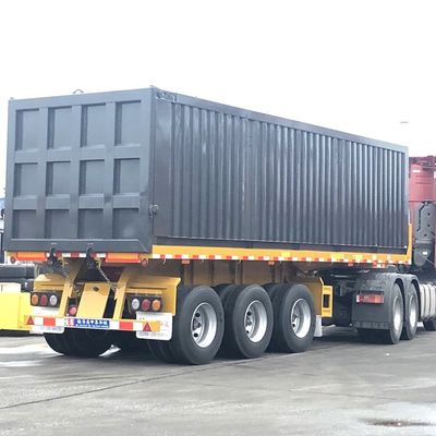 40000kg CIMC HUAJUN 3 Alxe 반 트레일러 트럭 트레일러 덤프 바디 스틸 FUWA 8500*2550*3400 CN HEN Hyva Ce