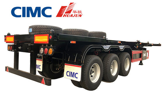 CIMC HUAJUN 3 축 40ft 평면 컨테이너 반 트레일러 12 트위스트 잠금과 12380 * 2500 크기