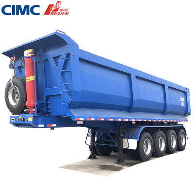 12R22.5 타이어 4 축 U형 수압 굴림 트럭 트레일러 38CBM CIMC HUAJUN