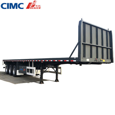40T 최대 유료 CIMC HUAJUN 20ft 40ft 평면 트레일러 공기 서스펜션 및 리프팅