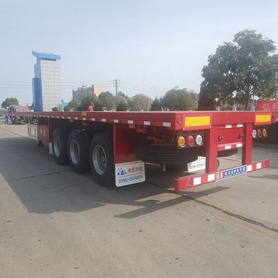 잎 스프링 서스펜션 3 축 40FT 평면 컨테이너 반 트레일러