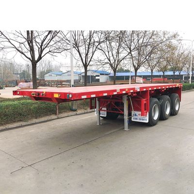 잎 스프링 서스펜션 3 축 40FT 평면 컨테이너 반 트레일러
