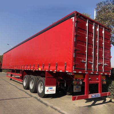 13750*2550*3850mm CIMC HUAJUN 3 축 T700/Q345 철강 화물 운송 상자 트레일러 2021