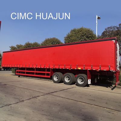 13750*2550*3850mm CIMC HUAJUN 3 축 T700/Q345 철강 화물 운송 상자 트레일러 2021