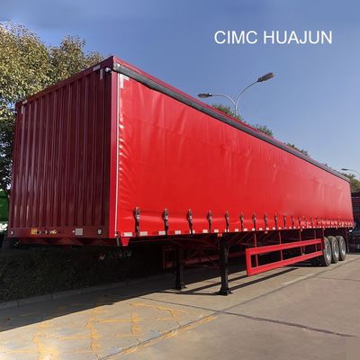 13750*2550*3850mm CIMC HUAJUN 3 축 T700/Q345 철강 화물 운송 상자 트레일러 2021