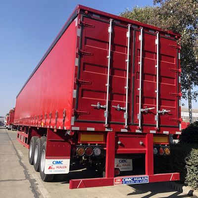 13750*2550*3850mm CIMC HUAJUN 3 축 T700/Q345 철강 화물 운송 상자 트레일러 2021