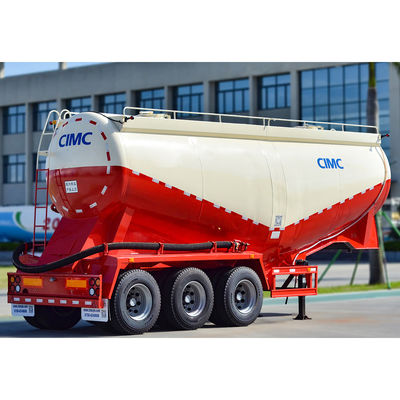 내구성 CIMC HUAJUN 40CBM 건조 대량 분말 시멘트 탱크 수송기 3 축 탱크 반 트레일러
