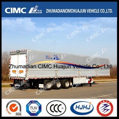 CIMC HUAJUN 사이드 커튼 반 트레일러 트럭 트레일러 스틸 13750*2500 CN HEN 50ton Ce