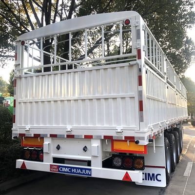 CIMC HUAJUN CE 인증과 함께 60 톤 높은 사이드 보드 울타리 반 운송 트레일러