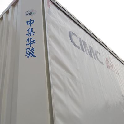 CIMC HUAJUN 트레일러 커튼 텐셔너 3 축 40 피트 드롭 데크 건조 화물 운송