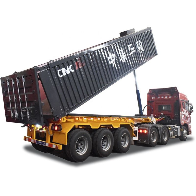 40000kg CIMC HUAJUN 3 Alxe 반 트레일러 트럭 트레일러 덤프 바디 스틸 FUWA 8500*2550*3400 CN HEN Hyva Ce