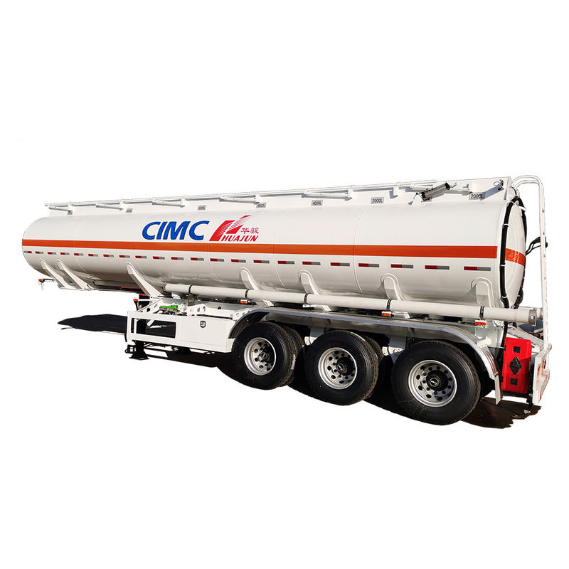 CIMC HUAJUN 3 축 디젤 탱크 트럭 트레일러 30000L-60000L 연료 탱크 반 트레일러